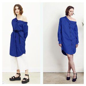 Behno Waverly Shirt Dress in blue purple color